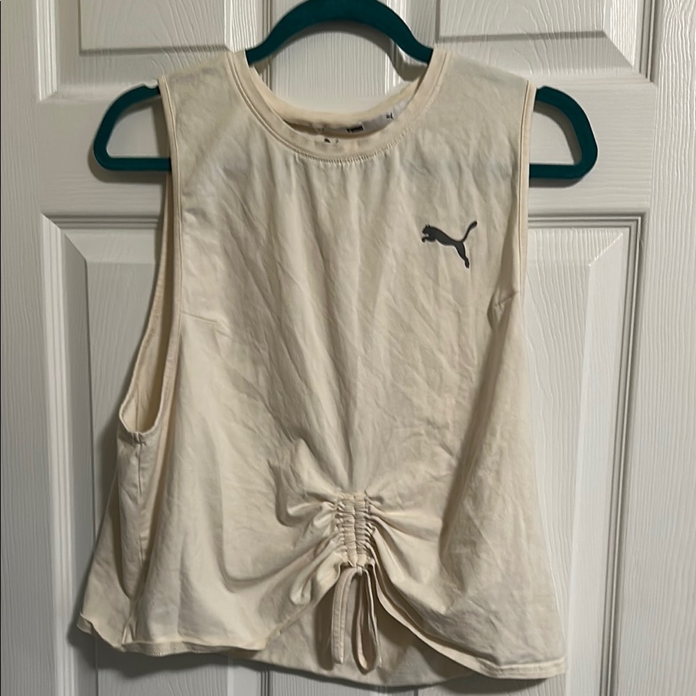 Puma Cream XL Tank with tie up at waist